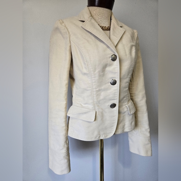 RALPH LAUREN RUGBY Cream Cotton Blazer Jacket. Size 8 - Picture 2 of 12